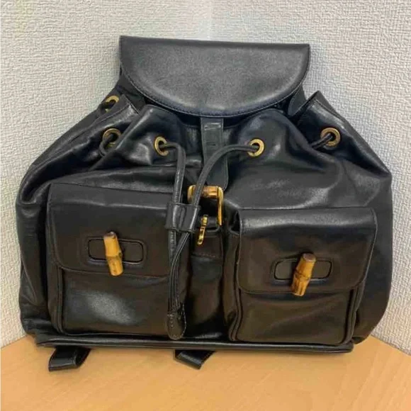 Gucci | Bags | Gucci Leather Bamboo Backpack Made In Italy  display picture 2
